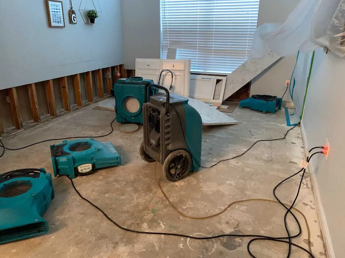 Dehumidifier in flood-cut room for Water Extraction & Removal in Herndon